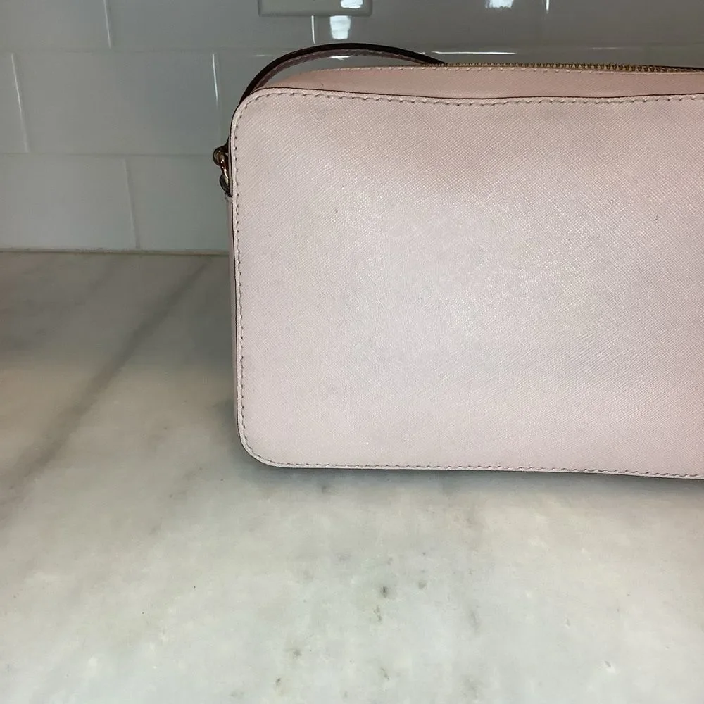 Michael Kors Bag Purse Handbag Leather Pocketbook Pink Stud Saffiano Crossbody
